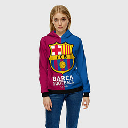 Толстовка-худи женская Barca Football, цвет: 3D-черный — фото 2