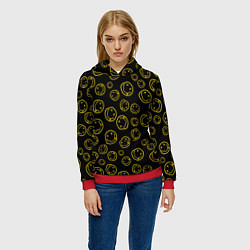 Толстовка-худи женская Nirvana Pattern, цвет: 3D-красный — фото 2