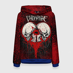 Толстовка-худи женская BFMV: Duo Skulls, цвет: 3D-синий