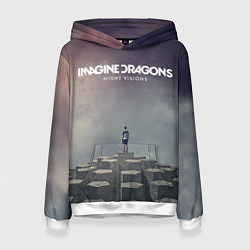 Толстовка-худи женская Imagine Dragons: Night Visions, цвет: 3D-белый