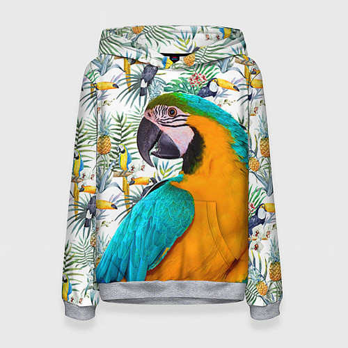 Женская толстовка Летний попугай / 3D-Меланж – фото 1