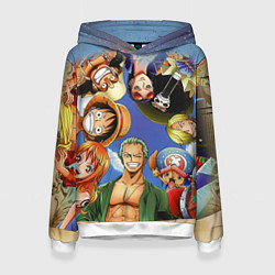 Толстовка-худи женская One Piece, цвет: 3D-белый