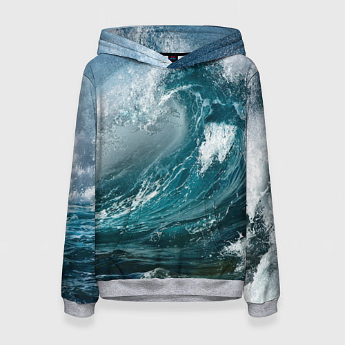 Женская толстовка Волна / 3D-Меланж – фото 1