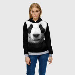 Толстовка-худи женская Взгляд панды, цвет: 3D-меланж — фото 2