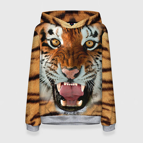 Женская толстовка Взгляд тигра / 3D-Меланж – фото 1