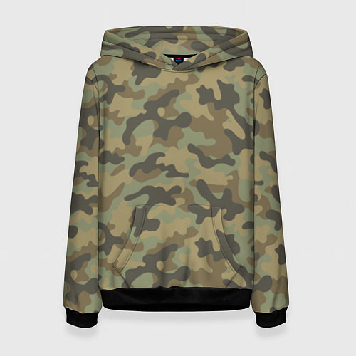 Женская толстовка Камуфляж: хаки / 3D-Черный – фото 1