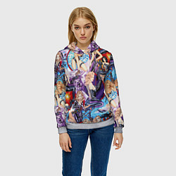 Толстовка-худи женская Как у Мэтт Тейлора с девушками, цвет: 3D-меланж — фото 2