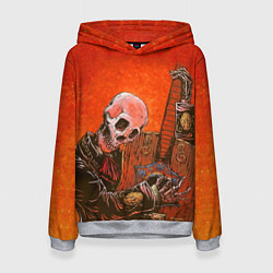 Толстовка-худи женская Скелет с гитарой, цвет: 3D-меланж