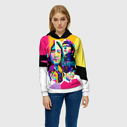 Толстовка-худи женская The Beatles: Poly-art, цвет: 3D-белый — фото 2