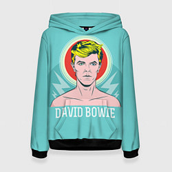 Толстовка-худи женская David Bowie: pop-art, цвет: 3D-черный