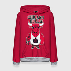 Толстовка-худи женская Chicago bulls, цвет: 3D-меланж
