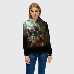 Толстовка-худи женская Титан, цвет: 3D-черный — фото 2