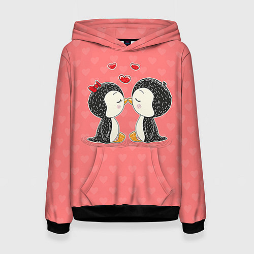 Женская толстовка Влюбленные пингвины / 3D-Черный – фото 1