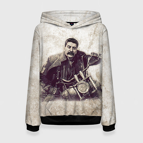Женская толстовка Сталин байкер / 3D-Черный – фото 1