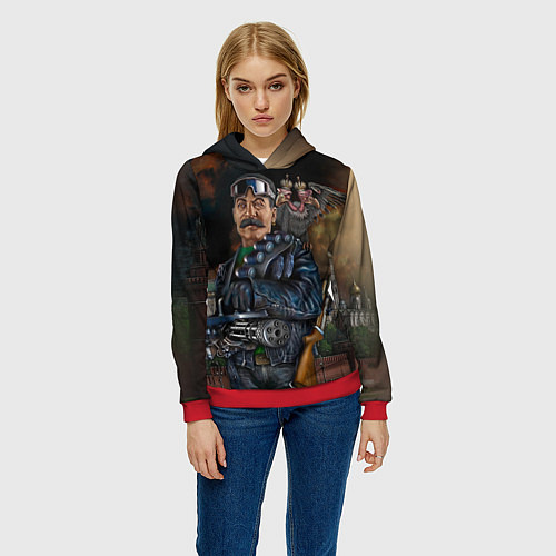 Женская толстовка Сталин военный / 3D-Красный – фото 3