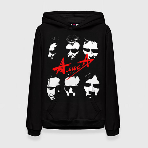 Женская толстовка Группа АлисА / 3D-Черный – фото 1