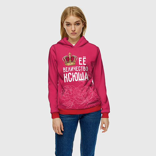 Женская толстовка Её величество Ксюша / 3D-Красный – фото 3