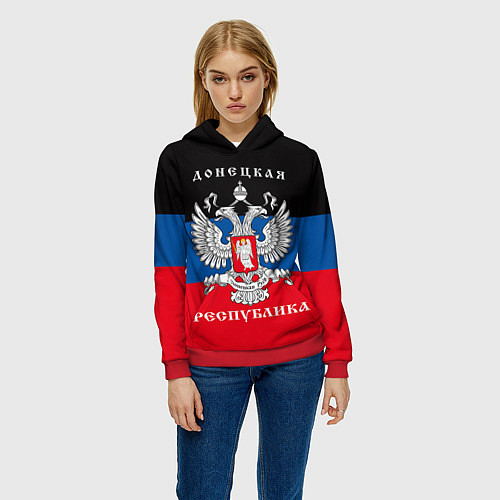 Женская толстовка Донецкая народная республика / 3D-Красный – фото 3