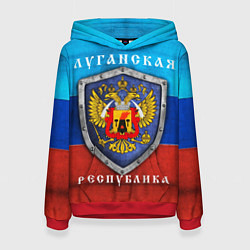 Толстовка-худи женская Луганская республика, цвет: 3D-красный