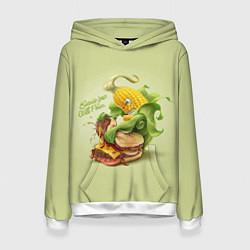 Толстовка-худи женская Правильное питание, цвет: 3D-белый