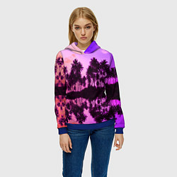 Толстовка-худи женская Hawaii dream, цвет: 3D-синий — фото 2