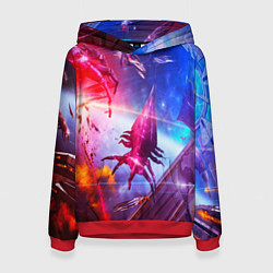 Толстовка-худи женская Mass effect, цвет: 3D-красный