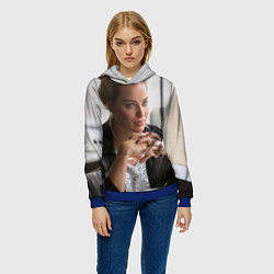 Толстовка-худи женская Робби Марго в кафе, цвет: 3D-синий — фото 2