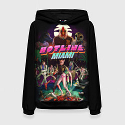Толстовка-худи женская Hotline Miami, цвет: 3D-черный