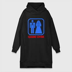 Женское худи-платье Game over, цвет: черный