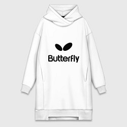 Женское худи-платье Butterfly Logo, цвет: белый