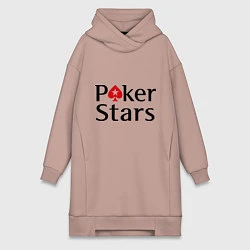 Женское худи-платье Poker Stars, цвет: пыльно-розовый