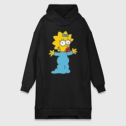 Женское худи-платье Maggie Simpson, цвет: черный