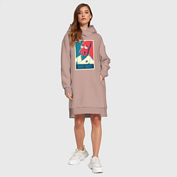 Женское худи-платье Zoidberg: Why not?, цвет: пыльно-розовый — фото 2
