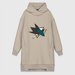 Женское худи-платье San Jose Sharks, цвет: миндальный