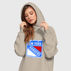 Женское худи-платье New York Rangers, цвет: миндальный — фото 2