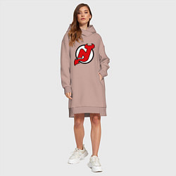 Женское худи-платье New Jersey Devils, цвет: пыльно-розовый — фото 2