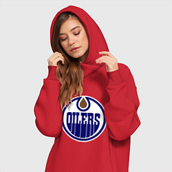 Женское худи-платье Edmonton Oilers цвета красный — фото 2