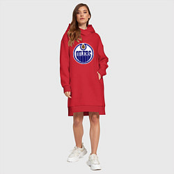 Женское худи-платье Edmonton Oilers, цвет: красный — фото 2