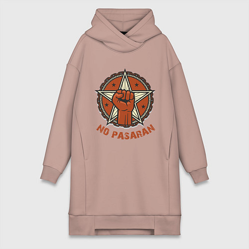 Женская толстовка-платье No Pasaran / Пыльно-розовый – фото 1
