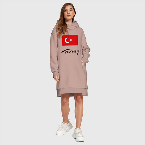 Женская толстовка-платье Turkey / Пыльно-розовый – фото 4