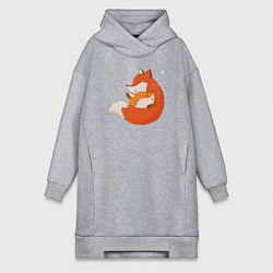 Женская толстовка-платье Лисички