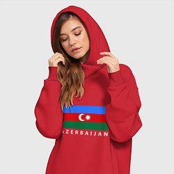 Женское худи-платье Азербайджан, цвет: красный — фото 2