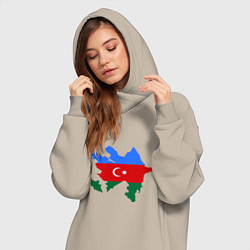 Женское худи-платье Azerbaijan map, цвет: миндальный — фото 2