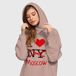 Женское худи-платье I love Moscow, цвет: пыльно-розовый — фото 2