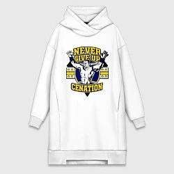 Женское худи-платье Never Give Up: Cenation, цвет: белый