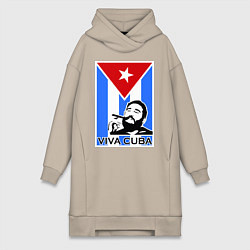Женское худи-платье Fidel: Viva, Cuba!, цвет: миндальный