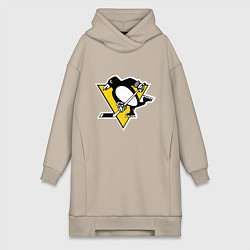 Женское худи-платье Pittsburgh Penguins, цвет: миндальный