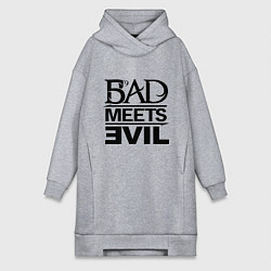 Женское худи-платье Bad Meets Evil, цвет: меланж