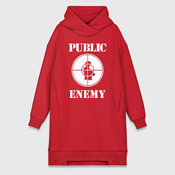 Женское худи-платье Public Enemy, цвет: красный