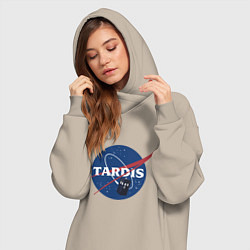 Женское худи-платье Tardis NASA, цвет: миндальный — фото 2